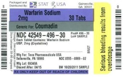 Warfarin Sod 2 mg Label Image - Warfarin Sod 2 mg Label  42549